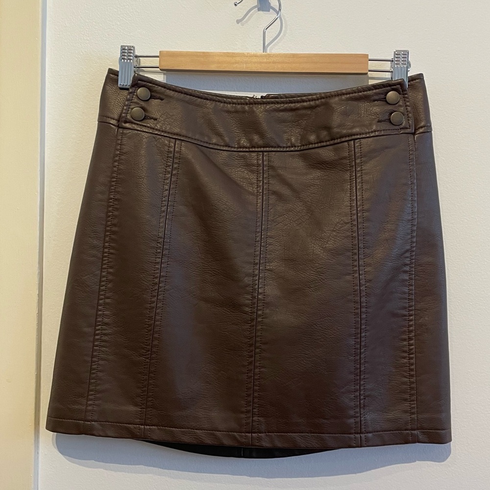 Free People Faux Leather Skirt